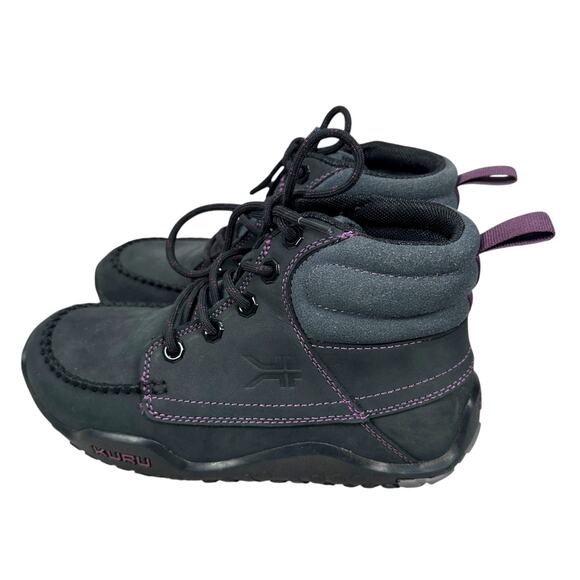 Kuru Quest Hiking Boots Womens 6.5 Black Purple Leather Outdoor Shoes NO INSOLES - Picture 3 of 8